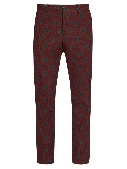 Matchesfashion.com Etro - Jacquard Cotton Blend Trousers - Mens - Multi