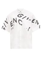 Matchesfashion.com Givenchy - Refracted Logo-print Cotton Short-sleeved Shirt - Mens - White