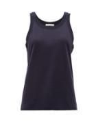 Matchesfashion.com The Row - Frankie Sleeveless Cotton Tank Top - Womens - Navy