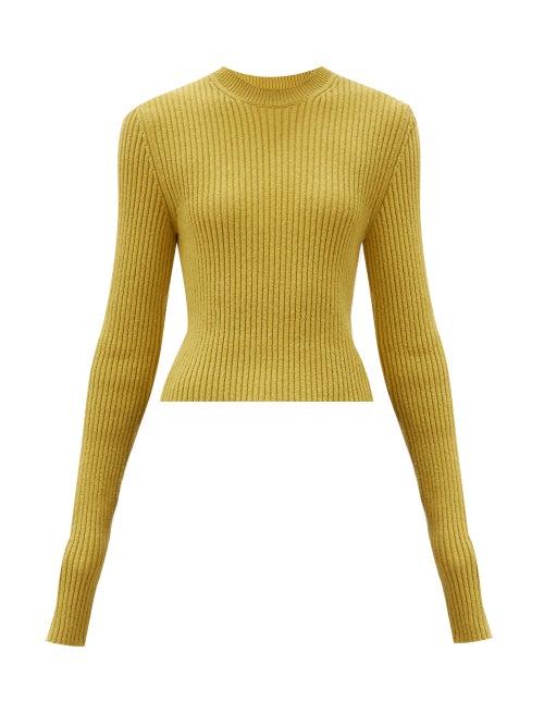 Matchesfashion.com Bottega Veneta - Ribbed-knit Sweater - Womens - Yellow