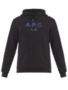 A.p.c. Logo-print Hooded Cotton-jersey Sweatshirt