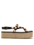 Matchesfashion.com Gucci - Pepita Crystal Embellished Espadrille Sandals - Womens - Black