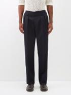 Giuliva Heritage - Gustavo Pleated Wool-drill Trousers - Mens - Navy