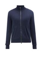 Tom Ford - High-neck Zipped Cotton-blend Sweater - Mens - Blue