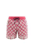 Matchesfashion.com Etro - Diamond-print Swim Shorts - Mens - Pink Multi
