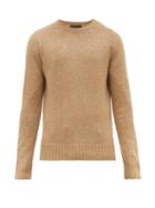 Matchesfashion.com Prada - Ribbed Trim Virgin Wool Sweater - Mens - Camel