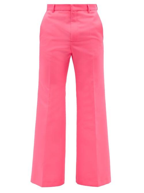 Walter Van Beirendonck - Tailored Gabardine Flared-leg Trousers - Mens - Pink