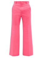 Walter Van Beirendonck - Tailored Gabardine Flared-leg Trousers - Mens - Pink