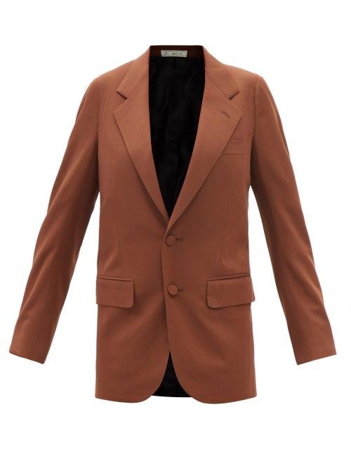 Umit Benan B+ - Single-breasted Wool-twill Jacket - Womens - Brown