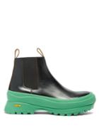 Matchesfashion.com Jil Sander - Chunky-sole Leather Chelsea Boots - Womens - Black Green