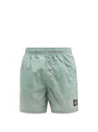 Matchesfashion.com Stone Island - Logo-patch Garment-dyed Shell Swim Shorts - Mens - Light Green