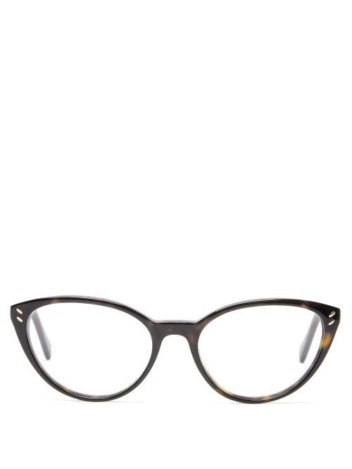 Matchesfashion.com Stella Mccartney - Cat Eye Tortoiseshell Effect Bio Acetate Glasses - Womens - Tortoiseshell