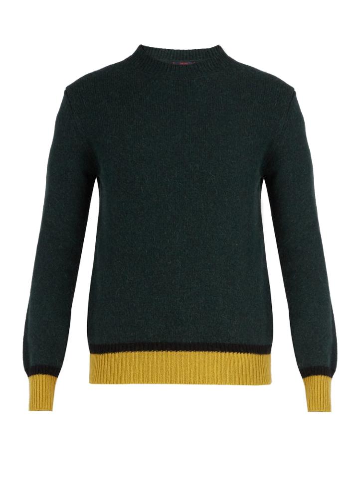 The Gigi Contrast-trim Alpaca And Wool-blend Sweater