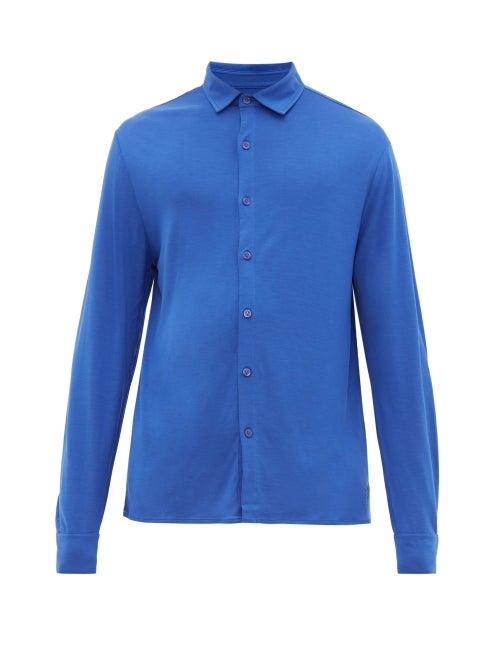 Matchesfashion.com Vilebrequin - Calandre Logo Embroidered Shirt - Mens - Blue
