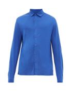 Matchesfashion.com Vilebrequin - Calandre Logo Embroidered Shirt - Mens - Blue