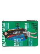 Matchesfashion.com Balenciaga - Magazine Print Leather Pouch - Womens - Black Green