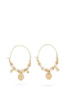 Matchesfashion.com Katerina Makriyianni - Beaded & Pearl Gold-vermeil Hoop Earrings - Womens - White Gold