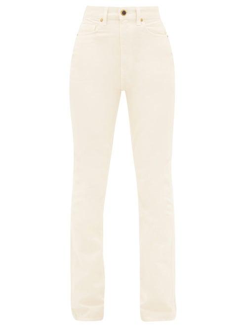Matchesfashion.com Khaite - Daria High-rise Slim-leg Jeans - Womens - Ivory