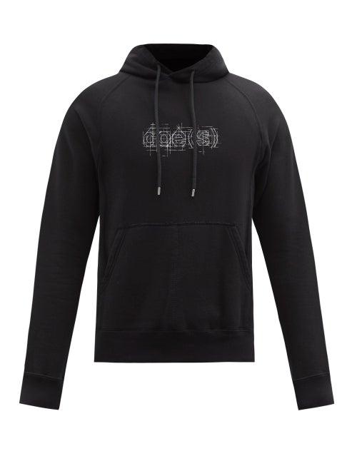 Mens Rtw Takahiromiyashita Thesoloist. - Doe-print Cotton-jersey Hooded Sweatshirt - Mens - Black
