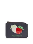 Matchesfashion.com Acne Studios - Strawberry Print Leather Cardholder - Womens - Navy Multi