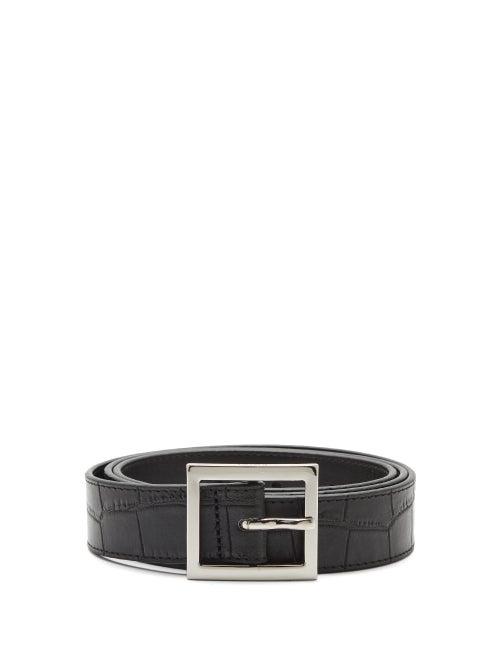 Matchesfashion.com Amiri - Crocodile-embossed Leather Belt - Mens - Black