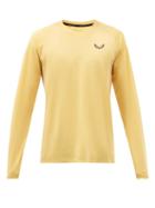 Castore - Logo-print Technical-mesh Long-sleeved T-shirt - Mens - Yellow