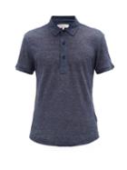 Matchesfashion.com Orlebar Brown - Sebastian Tailored-fit Slubbed-linen Polo Shirt - Mens - Navy