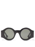 Matchesfashion.com Gucci - Gg Hardware Round Acetate Sunglasses - Womens - Black