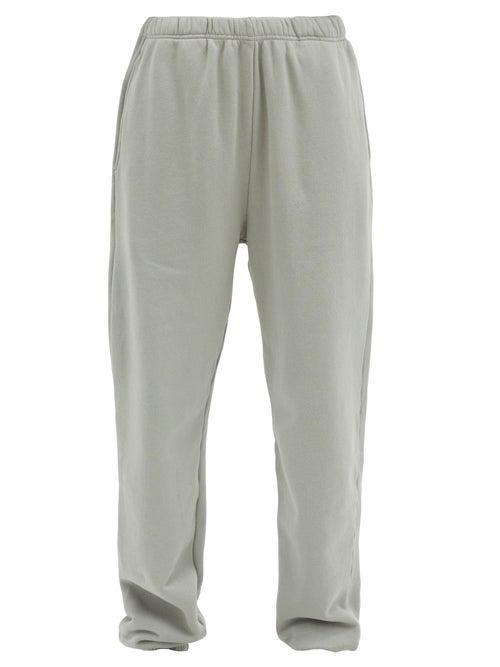 Matchesfashion.com Les Tien - Classic Fleeceback Cotton-jersey Track Pants - Womens - Light Grey