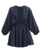 Matchesfashion.com Loup Charmant - Kitta Open-back Organic-cotton Mini Dress - Womens - Navy