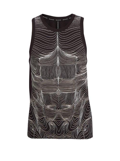 Matchesfashion.com Blackbarrett By Neil Barrett - Topography Body Print Cotton Jersey Tank Top - Mens - Black White