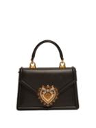 Matchesfashion.com Dolce & Gabbana - Devotion Heart Embellished Leather Bag - Womens - Black
