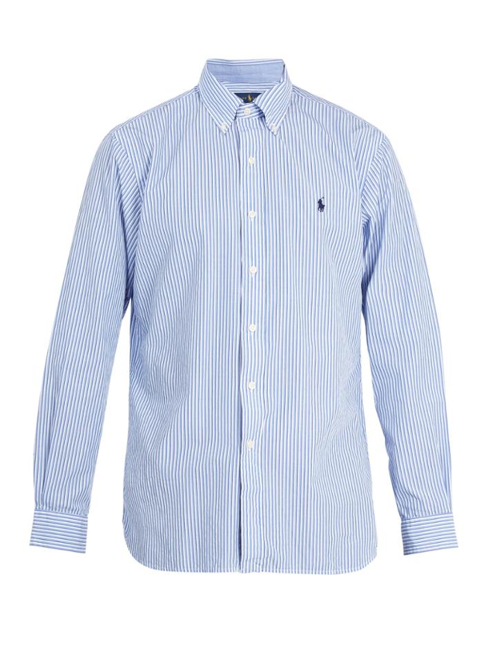 Polo Ralph Lauren Logo-embroidered Striped Cotton-blend Shirt