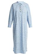 Matchesfashion.com Ganni - Sage Floral Print Long Sleeve Dress - Womens - Light Blue