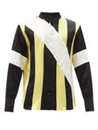 Matchesfashion.com Wales Bonner - Sunshine Striped Satin Shirt - Mens - Black Yellow