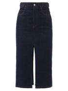 Matchesfashion.com Chlo - Braided-waist Slit-hem Denim Skirt - Womens - Denim