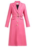 Matchesfashion.com Erdem - Edmund Single Breasted Twill Coat - Womens - Pink