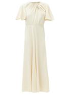 Matchesfashion.com Giambattista Valli - Knotted-neck Crepe Dress - Womens - Ivory