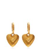 Matchesfashion.com Versace - Medusa Embossed Heart Drop Earrings - Womens - Gold