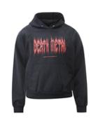 Liberal Youth Ministry - Death Metal-print Cotton-jersey Hooded Sweatshirt - Mens - Black