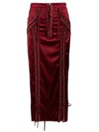 Dolce & Gabbana Lace-up Satin Midi Skirt
