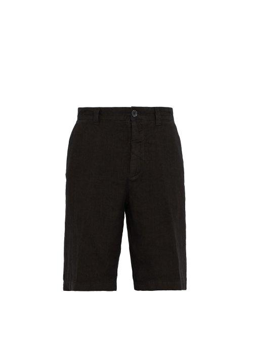 Matchesfashion.com 120% Lino - Straight Leg Shorts - Mens - Black