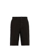 Matchesfashion.com 120% Lino - Straight Leg Shorts - Mens - Black