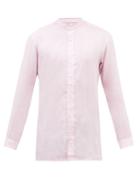 Charvet - Stand-collar Linen Shirt - Mens - Pink