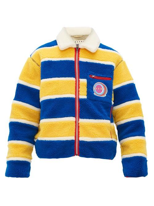 Matchesfashion.com Marni - Striped Technical Fleece Jacket - Mens - Yellow Multi