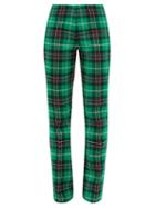 Matchesfashion.com Marine Serre - V Rise Tartan Tailored Trousers - Womens - Green