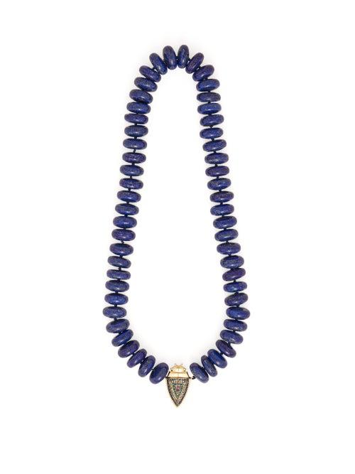 Matchesfashion.com Daniela Villegas - Judy Sapphire And Emerald Lapis Bead Necklace - Womens - Blue