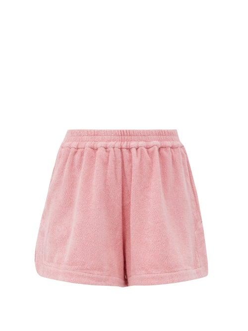 Matchesfashion.com Terry - Estate High-rise Terry-cotton Shorts - Womens - Light Pink