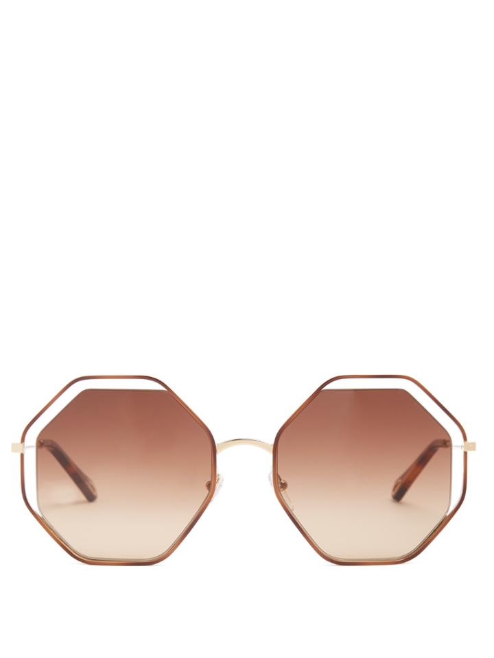 Chloé Poppy Hexagon-frame Sunglasses