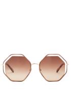 Chloé Poppy Hexagon-frame Sunglasses
